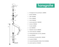 RECAMBIOS MONOMANDO LAVABO 190 VERNIS BLEND HANSGROHE